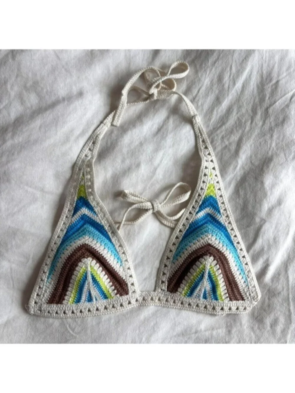 Aerie crochet halter triangle bikini top